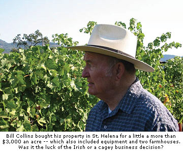 Bill Collins has been tending vines in St Helena for 30 years