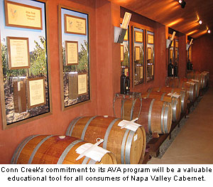 Conn Creek reserves wine from its AVA project as an educational tool