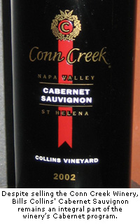 Conn Creek continues to produce a Cabernet Sauvignon using fruit sourced from Collins’ vineyard