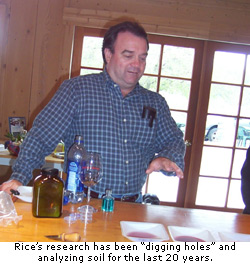 Rice’s research for his book has been 20 years “digging holes” in the region while working as a professor of soil science at California Polytechnic State University in San Luis Obispo