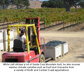 Jeff Emery sources a variety of grapes from in and outside the Santa Cruz Mountains AVA