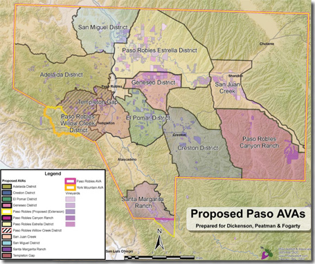 Proposed Paso Robles sub-AVAs