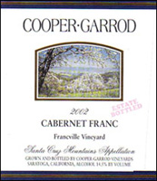 Cooper-Garrod, Santa Cruz Mountains Cabernet Franc