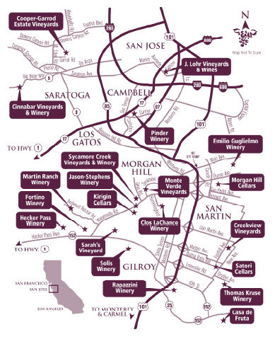 Location map of Santa Clara Valley and vicinity. Base map hillshade