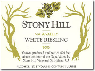 Stony Hill’s distinctive terroir is ideal for Chablis style Chardonnay and Riesling