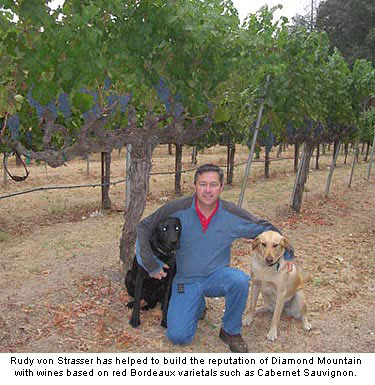 Von Strasser established the Diamond Mountain District based on the strength of red Bordeaux varieties.