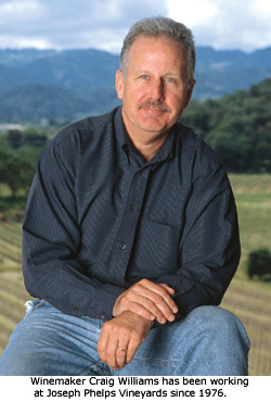  Winemaker, Craig Williams, has been working at Joseph Phelps Vineyards since 1976