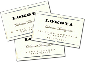 Lokoya's line up of Mountain Cabernets from Napa