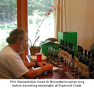 Phil enjoyed the wines of Al Brounstein long before becoming winemaker at Diamond Creek