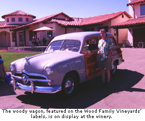 The woody wagon, featured on the Wood Family Vineyards, is on display at winery.