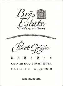 Wine:Brys Estate Vineyard and Winery 2006 Pinot Grigio, Estate (Old Mission Peninsula)
