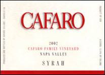 Cafaro Cellars Syrah Napa Valley  2002