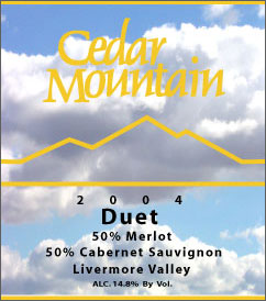 Cedar Mountain Winery 2004 Duet  (Livermore Valley)