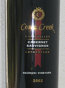 Conn Creek Winery 2002 Cabernet Sauvignon, Hozhoni Vineyard (Rutherford)