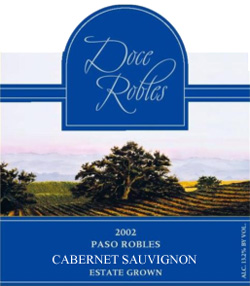Wine: Doce Robles 2002 Cabernet Sauvignon , Estate (Paso Robles)
