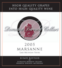 Wine: Domaine Berrien Cellars 2005 Marsanne, Estate (Lake Michigan Shore)