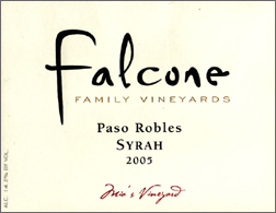 Wine:Falcone Family Vineyards 2005 Syrah, Mia's Vineyard (Paso Robles)