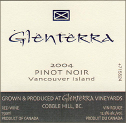 Glenterra Vineyard 2004 Pinot Noir 