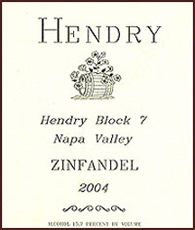 Wine: Hendry Wines 2004 Block 7 Zinfandel  (Napa Valley)