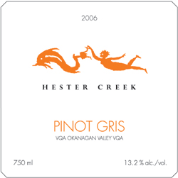 Wine:Hester Creek Estate Winery 2006 Pinot Gris  (Okanagan Valley)