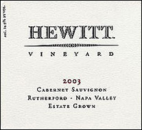 Hewitt Vineyard 2003 Cabernet Sauvignon  (Rutherford)
