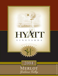 Wine:Hyatt Vineyards 2004 Merlot  (Yakima Valley)