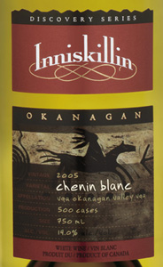 Wine:Inniskillin Okanagan Vineyards Winery 2005 Chenin Blanc, McIntyre Bluff (Okanagan Valley)