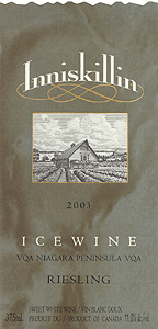 Wine:Inniskillin Wines 2003 Riesling Icewine  (Niagara Peninsula)