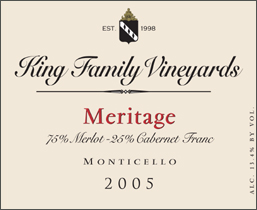 King Family Vineyards | Michael Shaps Wines 2005 Meritage  (Monticello)
