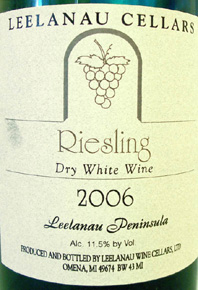 Wine:Leelanau Wine Cellars 2006 Dry Riesling  (Leelanau Peninsula)