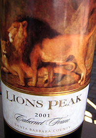 Lions Peak Vineyards 2001 Cabernet Franc, San Miguel (Santa Barbara County)