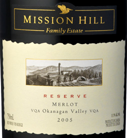 Mission Hill Winery 2005 Reserve Merlot  (Okanagan Valley)