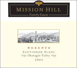 Mission Hill 2005 Reserve Sauvignon Blanc  (Okanagan Valley)