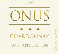 Wine:Onus Wines 2005 Chardonnay  (Mokelumne River)