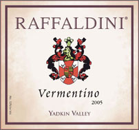 Wine: Raffaldini Vineyards and Winery 2005 Vermentino, Estate (Yadkin Valley)