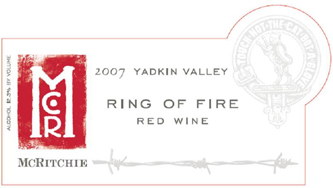 Wine: McRitchie Winery & Ciderworks 2007 Ring of Fire  (Yadkin Valley)