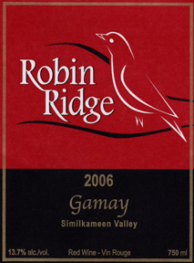 Robin Ridge Winery 2006 Gamay  (Similkameen Valley)