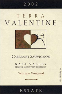 Wine: Terra Valentine 2002 Cabernet Sauvignon , Wurtele Vineyard (Spring Mountain District)