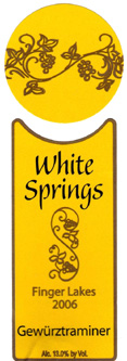 White Springs Estate Farm Winery 2006 Gewurtztraminer  (Finger Lakes)