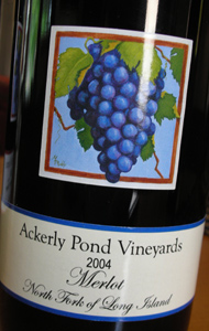 Ackerly Pond Vineyards 2004 Merlot  (Long Island)