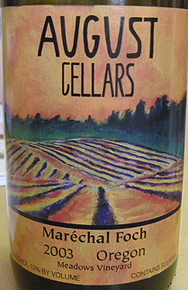 August Cellars 2003 Marechal Foch, Meadows Vineyard (Oregon)
