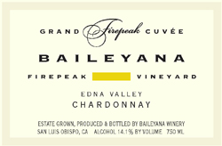 Baileyana Winery 2005 Chardonnay Cuvee, Firepeak Vineyard (Edna Valley)