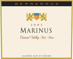 Bernardus Vineyards 2003 Marinus  (Carmel Valley)