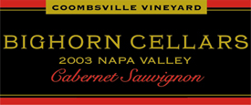 Bighorn Cellars 2003 Cabernet Sauvignon, Coombsville Vineyard (Napa Valley)