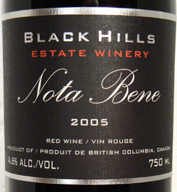 Wine:Black Hills Estate Winery 2005 Nota Bene  (Okanagan Valley)