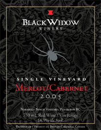 Black Widow Winery 2005 Merlot-Cabernet, Naramata Bench Vineyard (Okanagan Valley)