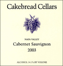 Cakebread Cellars 2003 Cabernet Sauvignon  (Napa Valley)