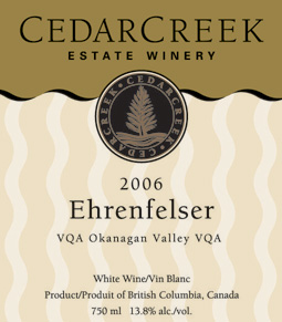 Wine:CedarCreek Estate Winery 2006 Ehrenfelser  (Okanagan Valley)