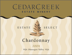 CedarCreek Estate Winery 2004 Estate Select Chardonnay  (Okanagan Valley)