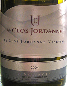 Wine:Le Clos Jordanne 2004 Pinot Noir, Le Clos Jordanne Vineyard (Twenty Mile Bench)